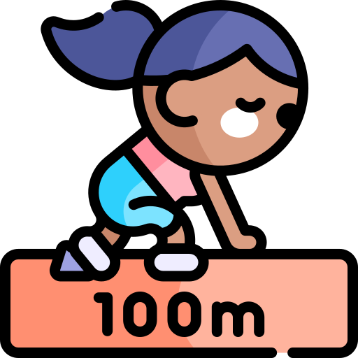 100미터 달리기 Kawaii Lineal color icon
