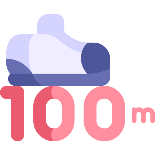 100 meter dash Kawaii Flat icon