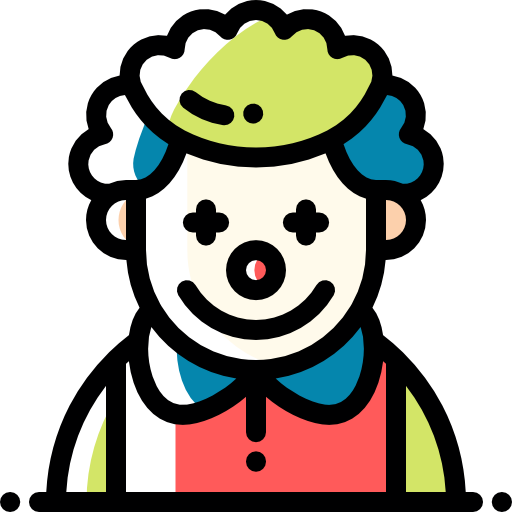 Clown Detailed Rounded Color Omission icon
