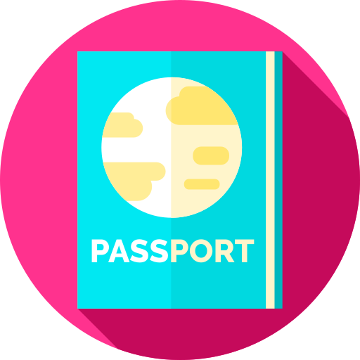 passaporte Flat Circular Flat Ícone