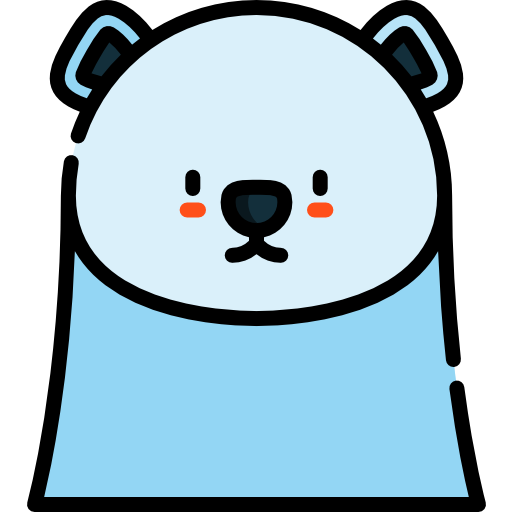 niedźwiedź polarny Kawaii Lineal color ikona