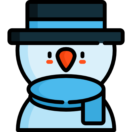 sneeuwman Kawaii Lineal color icoon