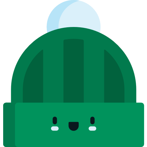 sombrero de invierno Kawaii Flat icono