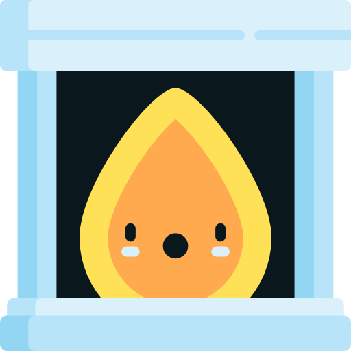Fireplace Kawaii Flat icon