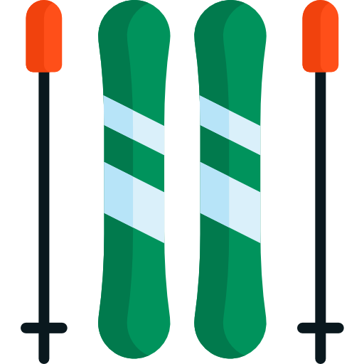 esquí Kawaii Flat icono