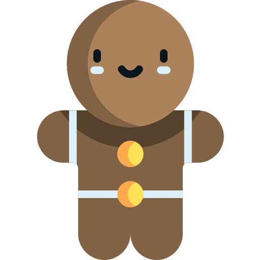 Gingerbread man Kawaii Flat icon