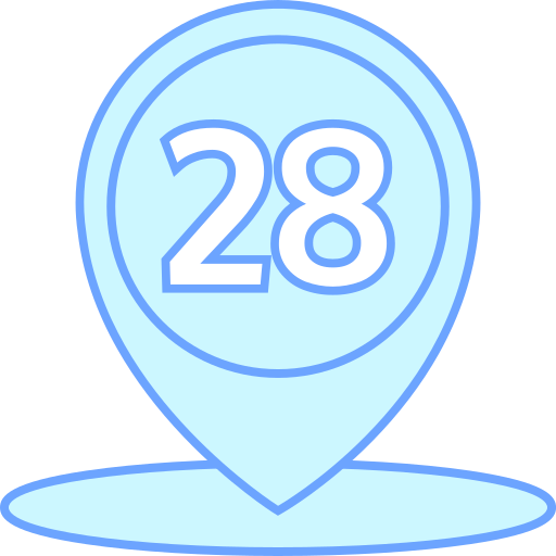 dwadzieścia osiem Generic color lineal-color ikona
