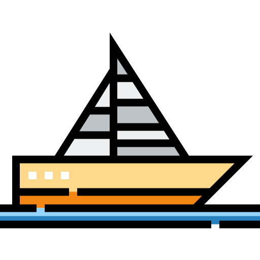 statek Detailed Straight Lineal color ikona