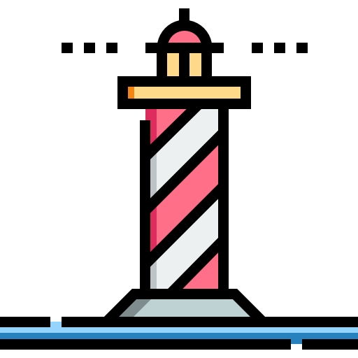 latarnia morska Detailed Straight Lineal color ikona
