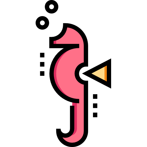 zeepaardje Detailed Straight Lineal color icoon