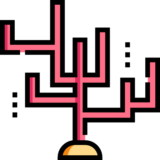 coral Detailed Straight Lineal color Ícone