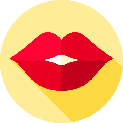 pocałunek Flat Circular Flat ikona
