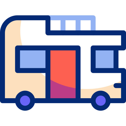 furgoneta camper Basic Accent Lineal Color icono