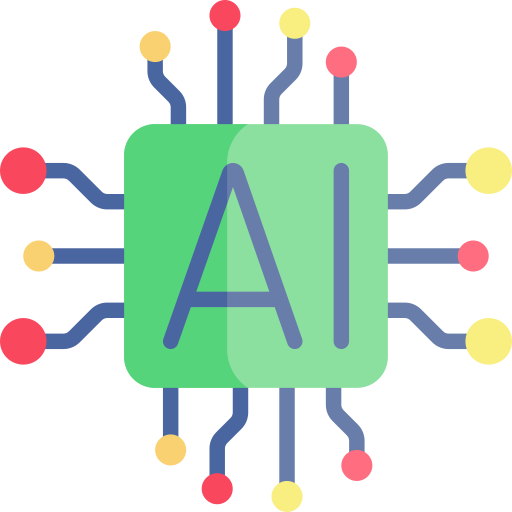 inteligencia artificial Kawaii Flat icono