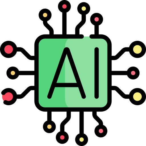 intelligenza artificiale Kawaii Lineal color icona