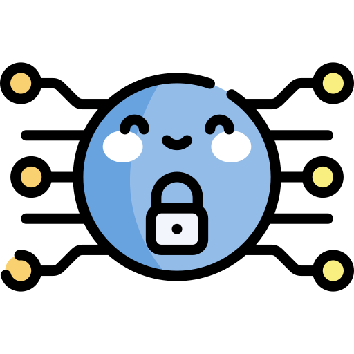 sistema di sicurezza Kawaii Lineal color icona