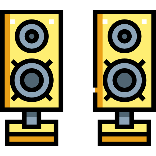 haut-parleurs Detailed Straight Lineal color Icône