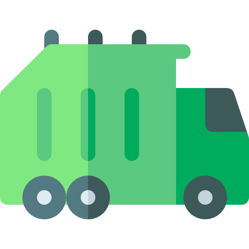 camión de la basura Basic Rounded Flat icono