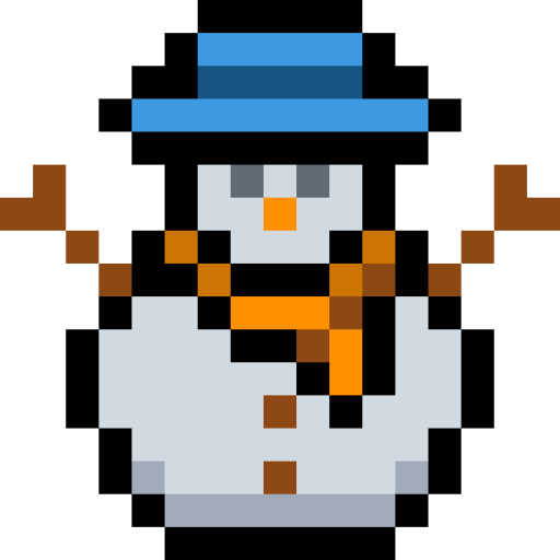 Снеговик Pixel Linear color иконка