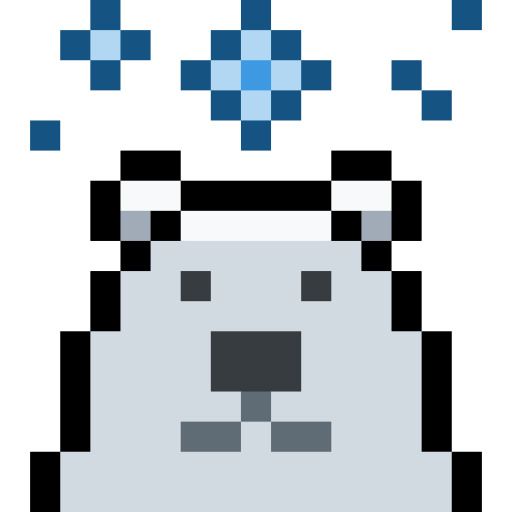 Polar bear Pixel Linear color icon
