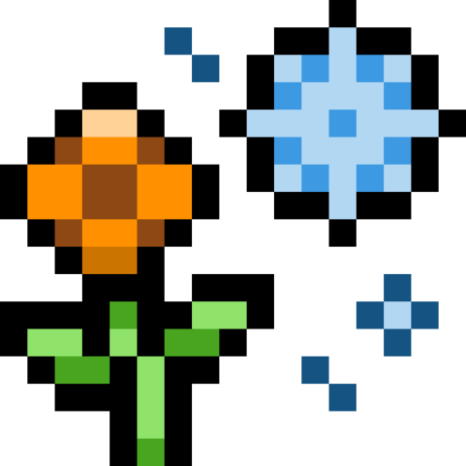 꽃 Pixel Linear color icon