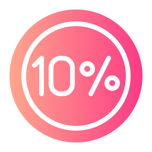 10 procent Generic gradient fill ikona
