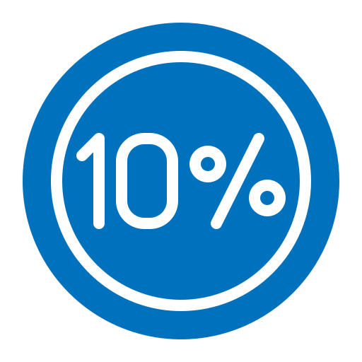 10 procent Generic color fill ikona