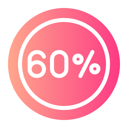 60 procent Generic gradient fill ikona