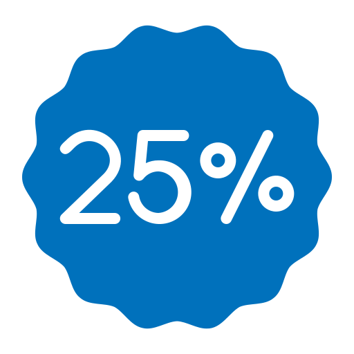 25 procent Generic color fill ikona