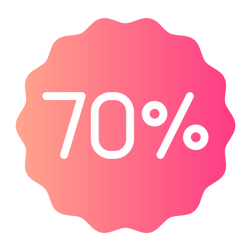 70 procent Generic gradient fill ikona