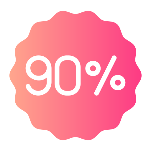 90 percent Generic gradient fill icon