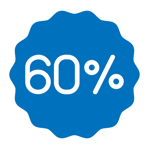 60 procent Generic color fill ikona