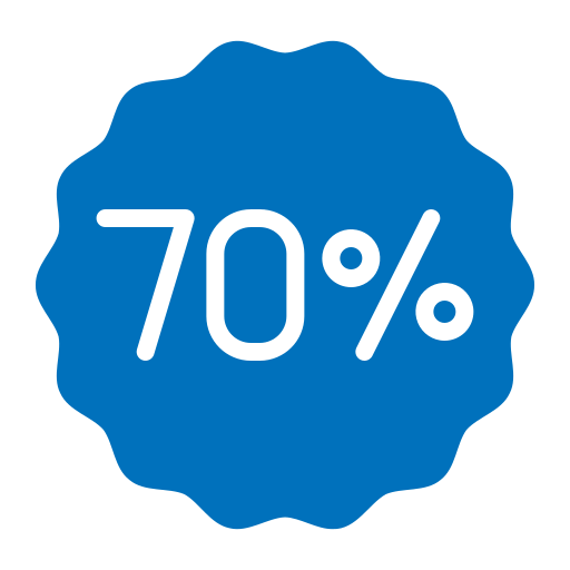 70 procent Generic color fill ikona