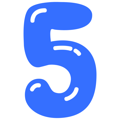 다섯 Generic color fill icon