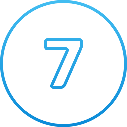 numero 7 Generic gradient outline icono