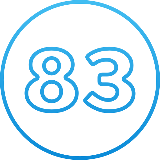 Number 83 Generic gradient outline icon
