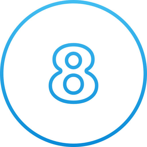 numero 8 Generic gradient outline icono