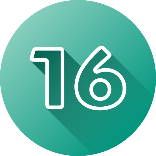 nummer 16 Generic gradient fill icoon