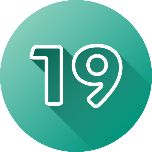 Number 19 Generic gradient fill icon
