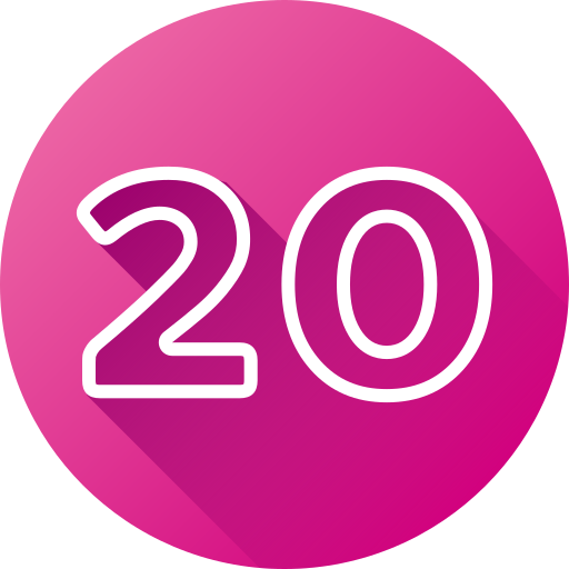 Number 20 Generic gradient fill icon