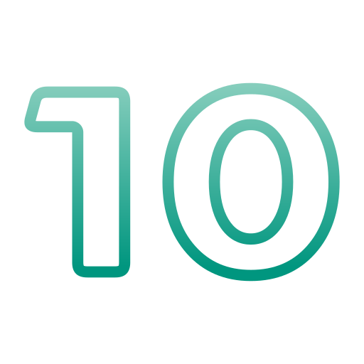 Number 10 Generic gradient outline icon
