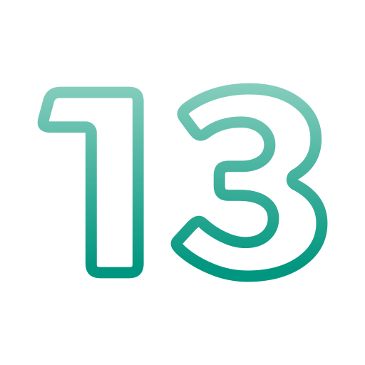 Number 13 Generic gradient outline icon