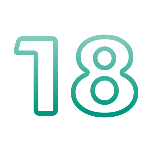 numero 18 Generic gradient outline icona