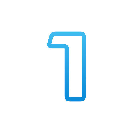 Number 1 Generic gradient outline icon
