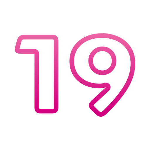 número 19 Generic gradient outline icono