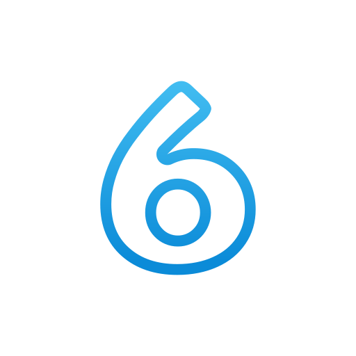 Number 6 Generic gradient outline icon