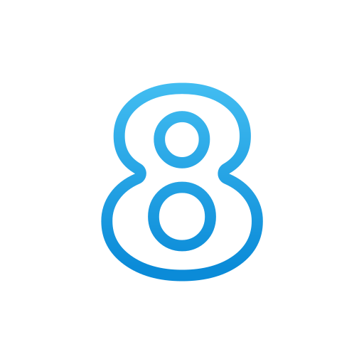 Number 8 Generic gradient outline icon