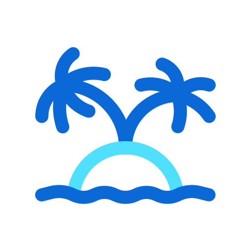 tropikalna wyspa Generic color outline ikona
