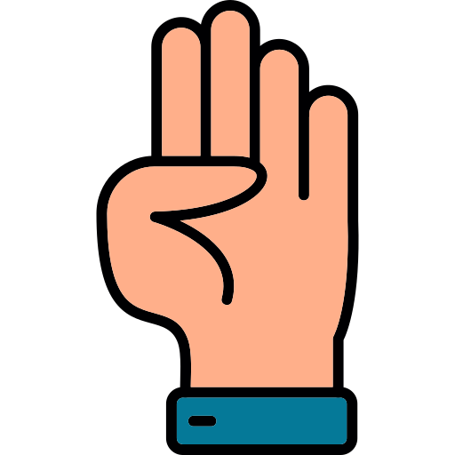 Four fingers Generic color lineal-color icon