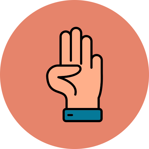 Three fingers Generic color lineal-color icon